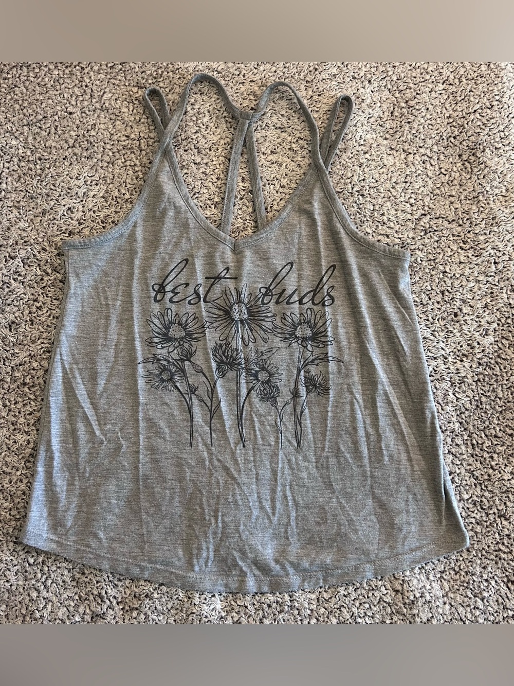 Fifth ❤️ Sun || X-small || Summer Tank Graphic Top || Junior’s Grey Floral
